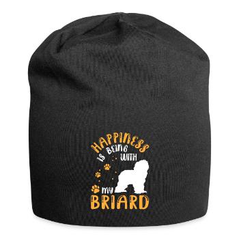 Briard makes me happy Berger de Brie - Jersey Beanie - black - Front