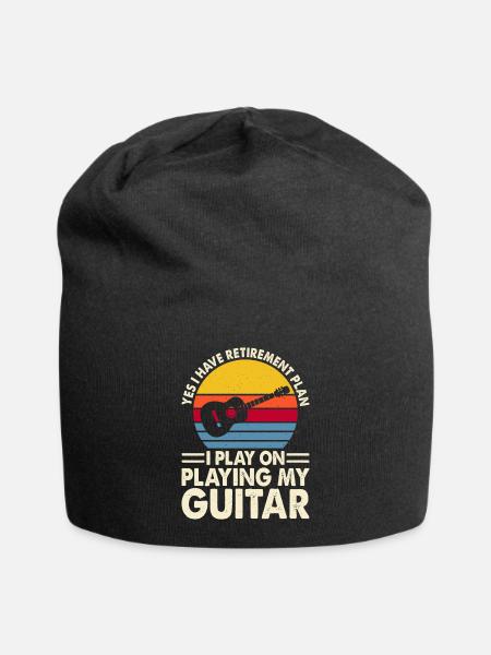 Gitarre Gitarrist - Jersey-Beanie - Schwarz