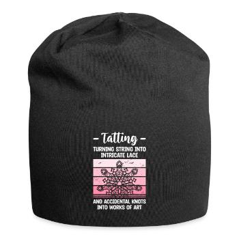 Tatting la ficelle en dentelle complexe et - Bonnet en jersey - noir - Devant