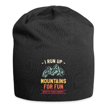I Run Up Mountains For Fun What's Your Hobby - Jersey Beanie - black - Front