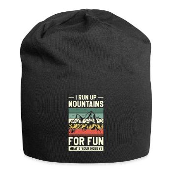 I Run Up Mountains For Fun What's Your Hobby - Jersey Beanie - black - Front