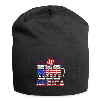 USA 4th of July Beer Merica - Jersey Beanie - black - Front