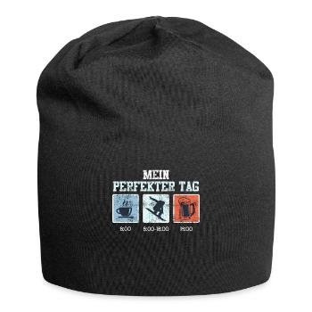 Snowboard Mein Perfekter Tag Kaffee Snowboarden - Jersey-Beanie - Schwarz - Vorne