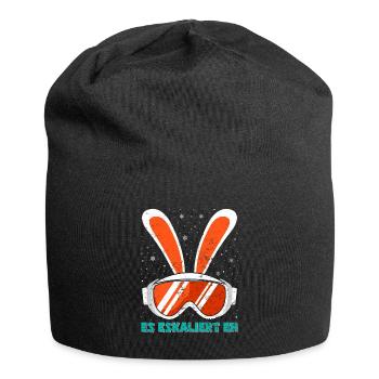 Skihasen Apres-Ski Party Es Eskaliert Eh - Jersey-Beanie - Schwarz - Vorne
