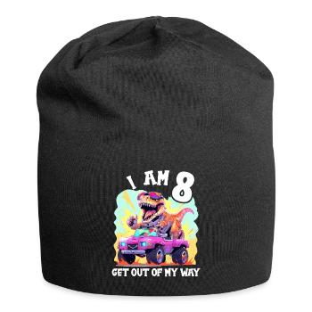 T-Rex conduit un camion monstre J’ai 8e anniversaire - Bonnet en jersey - noir - Devant