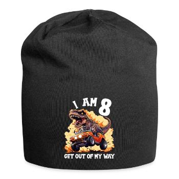 T-Rex conduit un camion monstre J’ai 8e anniversaire - Bonnet en jersey - noir - Devant