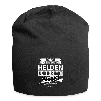 Jede Zeit hat Ihre Helden Ihr habt August - Jersey-Beanie - Schwarz - Vorne