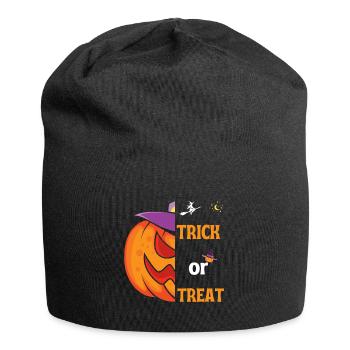 Halloween-Geschenk "Süßes oder Saures" - Jersey-Beanie - Schwarz - Vorne