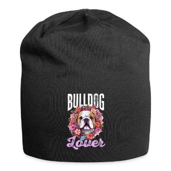 British English Bulldog lover - Bulldog lover - Jersey Beanie - black - Front