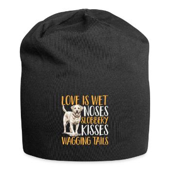 Labrador Dog Breed Pet - Love is wet noses - Jersey Beanie - black - Front