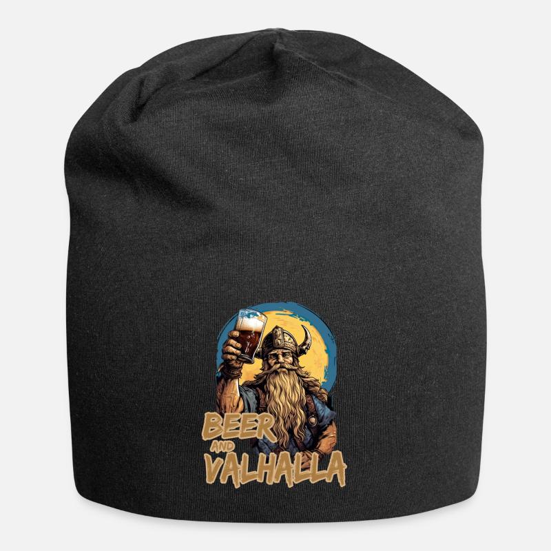 Beer And Valhalla Wikinger - Jersey-Beanie - Schwarz
