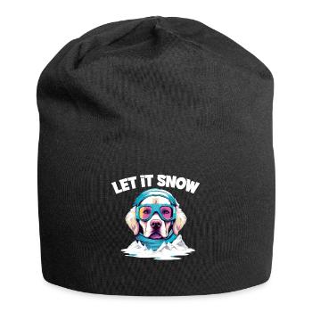 Hund mit Skibrille Schnee Schneefall für eine - Jersey-Beanie - Schwarz - Vorne