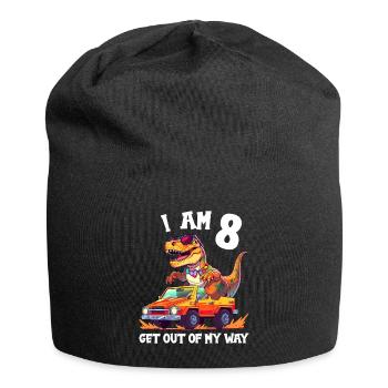 T-Rex conduit un camion monstre J’ai 8e anniversaire - Bonnet en jersey - noir - Devant