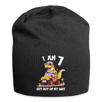 T-Rex conduit un camion monstre J’ai 7e anniversaire - Bonnet en jersey - noir - Devant