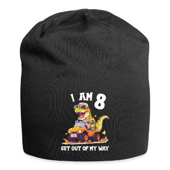 T-Rex conduit un camion monstre J’ai 8e anniversaire - Bonnet en jersey - noir - Devant