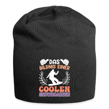 Snowboard Das Bildnis einer Coolen Snowboarderin - Jersey-Beanie - Schwarz - Vorne
