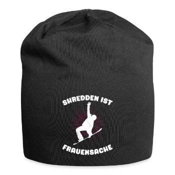 Snowboarderin Shredden ist Frauensache Snowboard - Jersey-Beanie - Schwarz - Vorne