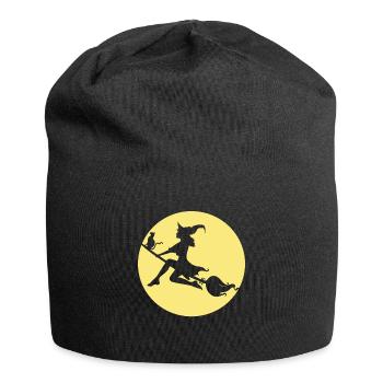 Hexe Retro Vintage Halloween - Jersey-Beanie - Schwarz - Vorne