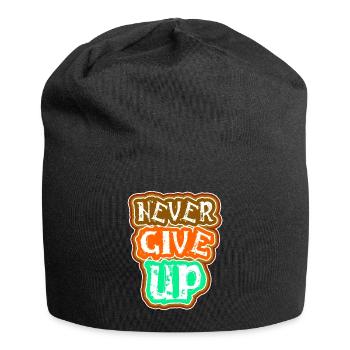 Never give up - Jersey Beanie - black - Front