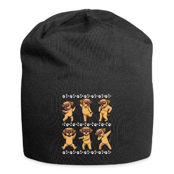 Broholm dog dancing with sunglasses - Jersey Beanie - black - Front