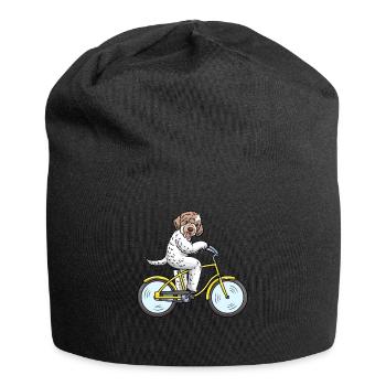 Lagotto Romagnolo Hund Auf Einem Fahrrad - Jersey-Beanie - Schwarz - Vorne