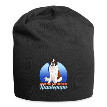 Bernhardiner Hundepapa St. Bernhardshund Geschenk - Jersey-Beanie - Schwarz - Vorne