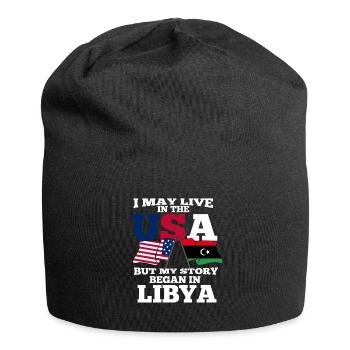 Libya America Usa Gift - Jersey Beanie - black - Front