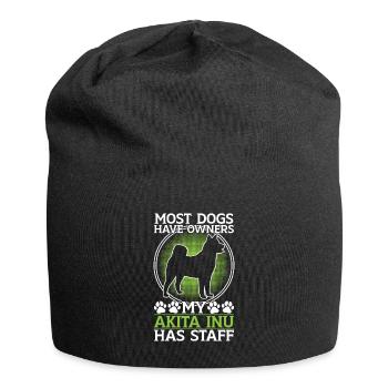 Akita Inu has staff Japanese Akita Inu - Jersey Beanie - black - Front