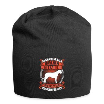 Rieche nach Irischer Wolfshund Windhund - Jersey-Beanie - Schwarz - Vorne