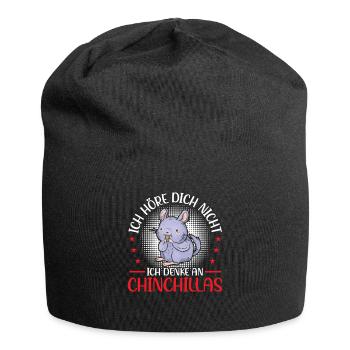 Denke an Chinchilla Nagetier Wollmaus - Jersey-Beanie - Schwarz - Vorne