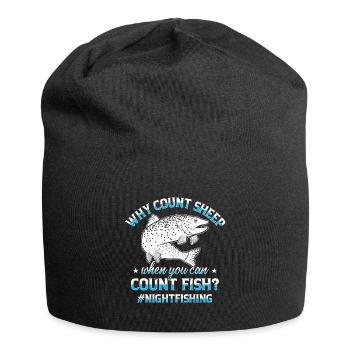 Fischer Fischfänger Fischer Angelrute Nachtfischen - Jersey-Beanie - Schwarz - Vorne