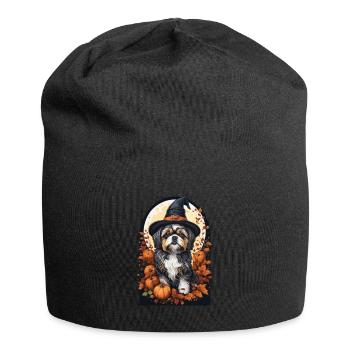 Shih Tzu Hexe Halloween Shih Tzu - Jersey-Beanie - Schwarz - Vorne