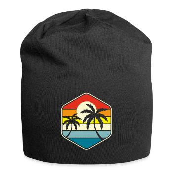 Palmen Retro Vintage - Jersey-Beanie - Schwarz - Vorne