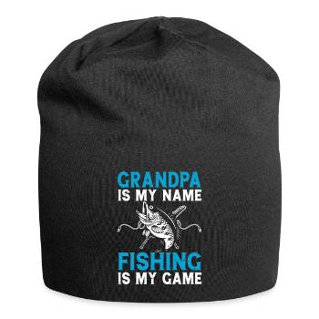 Opa Angeln Angler Fischen - Jersey-Beanie - Schwarz - Vorne