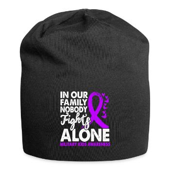 No one fights alone military children's consciousness - Jersey Beanie - black - Front