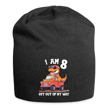 T-Rex conduit un camion monstre J’ai 8e anniversaire - Bonnet en jersey - noir - Devant