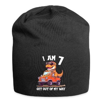 T-Rex conduit un camion monstre J’ai 7e anniversaire - Bonnet en jersey - noir - Devant