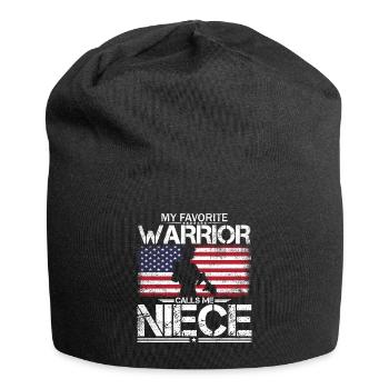 Stolze amerikanische Nichte - Jersey-Beanie - Schwarz - Vorne