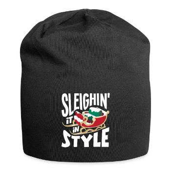 Sleighin' it dans le style DJ Xmas Hip Hop Rapper - Bonnet en jersey - noir - Devant