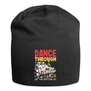 Santa's got the flow, let it snow DJ Xmas Hip Hop - Jersey-Beanie - Schwarz - Vorne