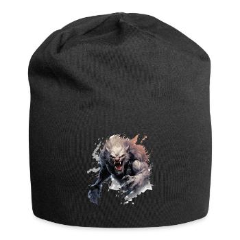 Cooles Halloween -Kostüm - Gruseliges Werwolf - Jersey-Beanie - Schwarz - Vorne
