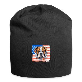 Boxer Dog Race Boxer Dogs USA Flag - Bonnet en jersey - noir - Devant