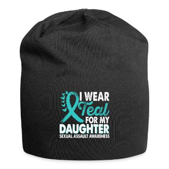 Portez du sarcelle pour le Mois de la conscience - Bonnet en jersey - noir - Devant