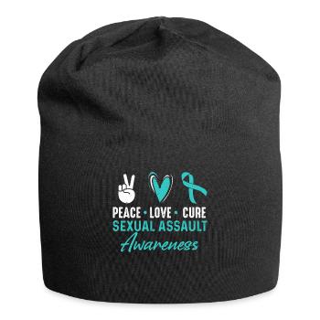 Mois de sensibilisation à Peace Love Cure pour - Bonnet en jersey - noir - Devant