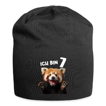 7 Jahre Kleiner Roter Panda Pandas 7. Geburtstag - Jersey-Beanie - Schwarz - Vorne