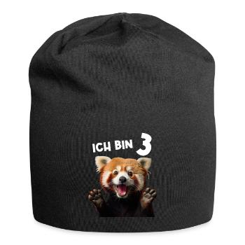 3 Jahre Kleiner Roter Panda Pandas 3. Geburtstag - Jersey-Beanie - Schwarz - Vorne