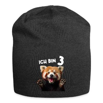 3 Jahre Kleiner Roter Panda Pandas 3. Geburtstag - Jersey-Beanie - Anthrazit - Vorne