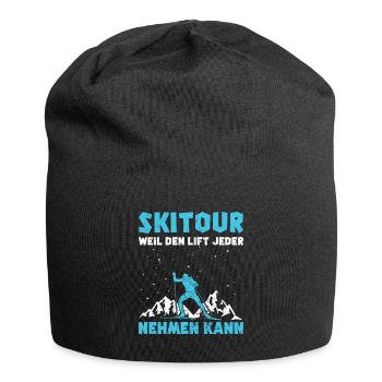 Ski Tour Weil den Lift jeder Nehmen kann - Jersey-Beanie - Schwarz - Vorne