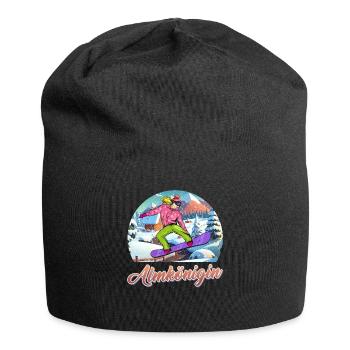 Snowboarderin Almkönigin Snowboarder Frauen - Jersey-Beanie - Schwarz - Vorne
