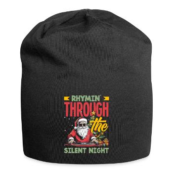 Rhymin' through the silent night DJ Xmas Hip Hop - Jersey-Beanie - Schwarz - Vorne